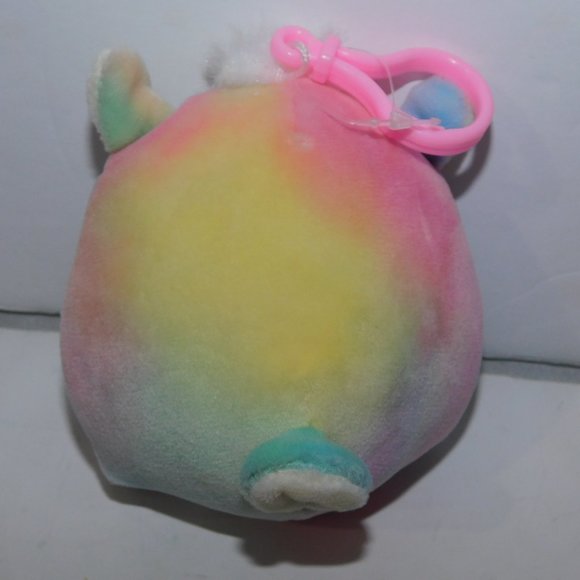 Squishmallows Mini 3.5" Plush Tie Dye Leslie the Llama Backpack Clip is in NWOT - Picture 4 of 5